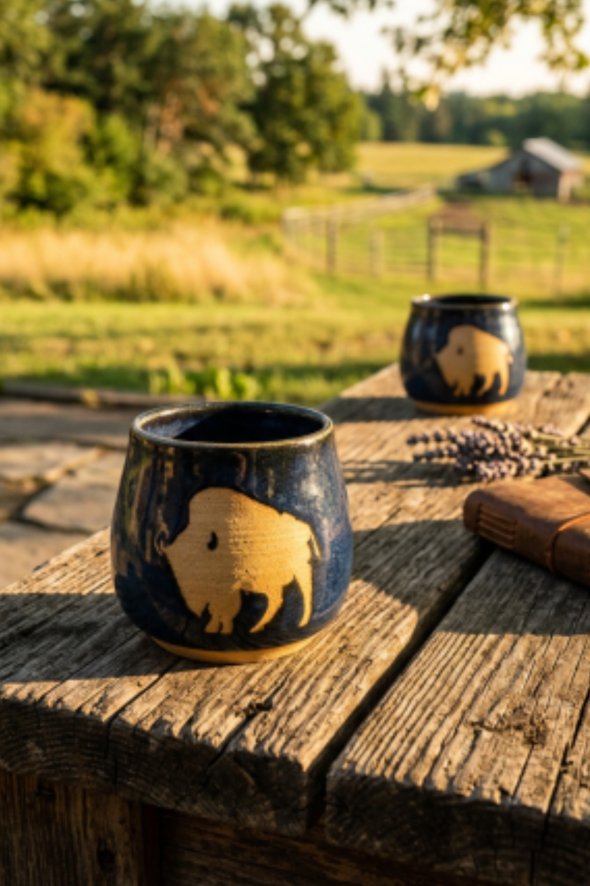 Handcrafted Buffalo Whiskey Cup – 8 oz - 2 Available