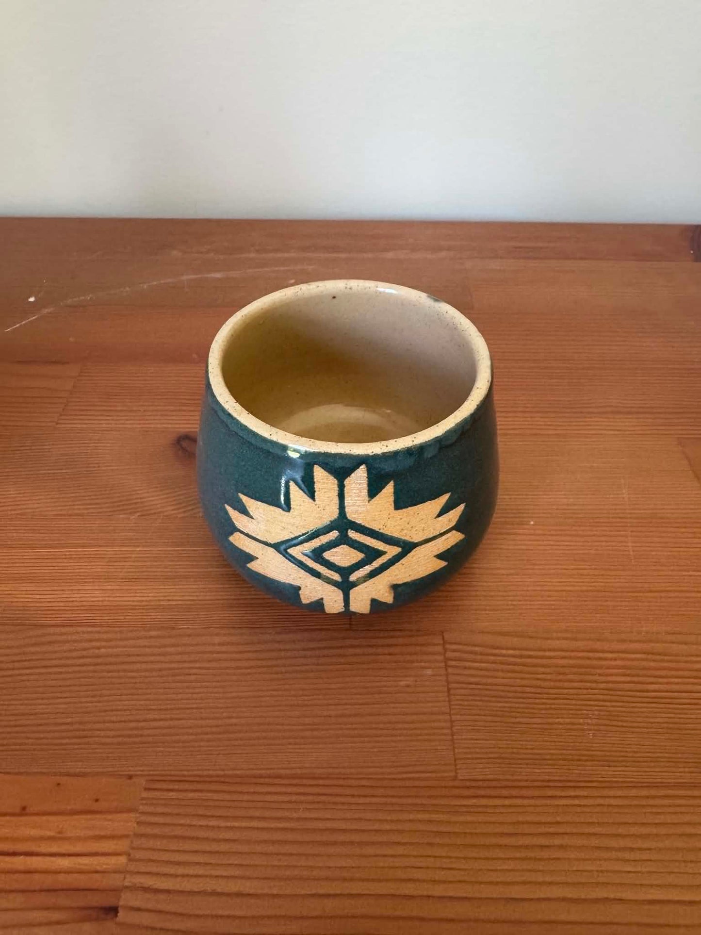 Teal Aztec Wine & Whiskey Cup - 10oz