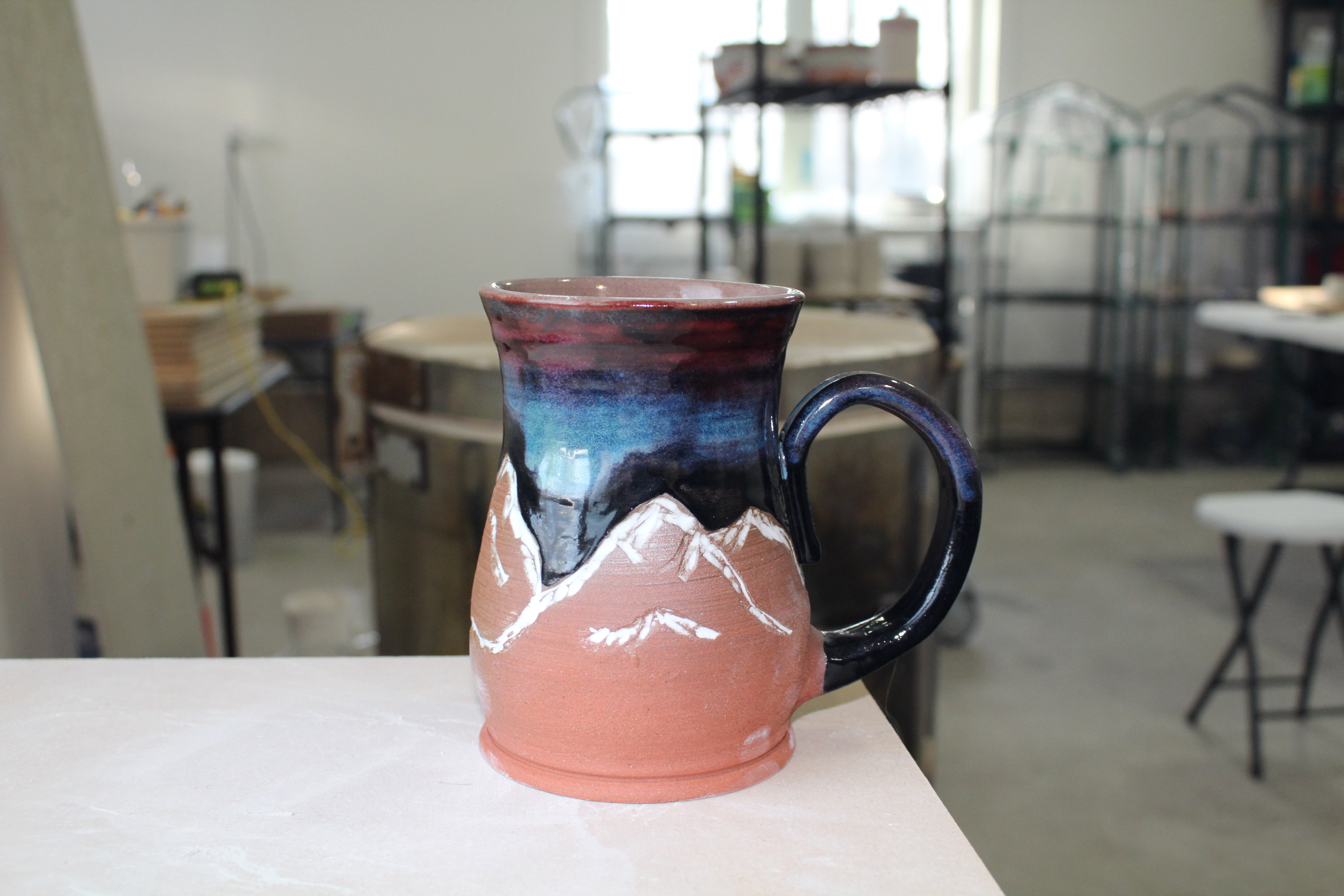 Night Sky Mountain Mug – Red Clay | 20oz