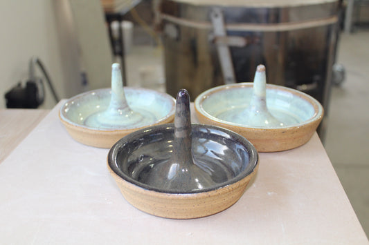 Handmade Ring Holders Speckled Clay